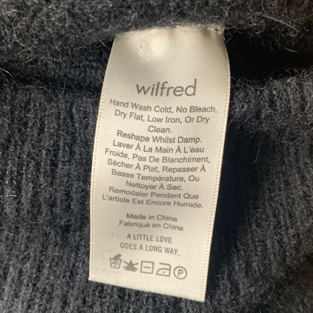 Aritzia Wilfred Lorin Black Mock Neck Tie Waist Sweater - Picture 9 of 10
